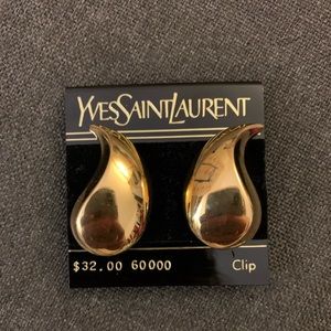 Yves Saint Laurent gold clip on earrings!